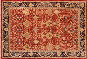 handmade Transitional Kafkaz Chobi Ziegler Red Blue Hand Knotted RECTANGLE 100% WOOL area rug 10 x 14